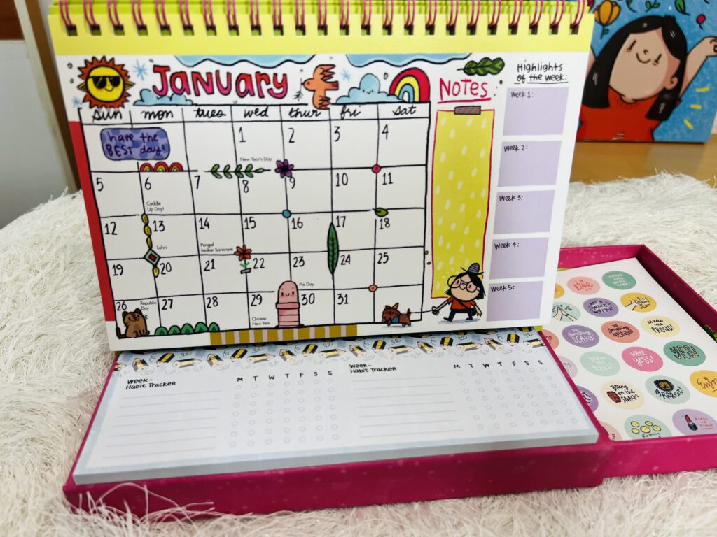 Lost in the World of Alicia Souza: A Planner Lover's Journey - Desk Calendar with Stickers - TheMemoryBites