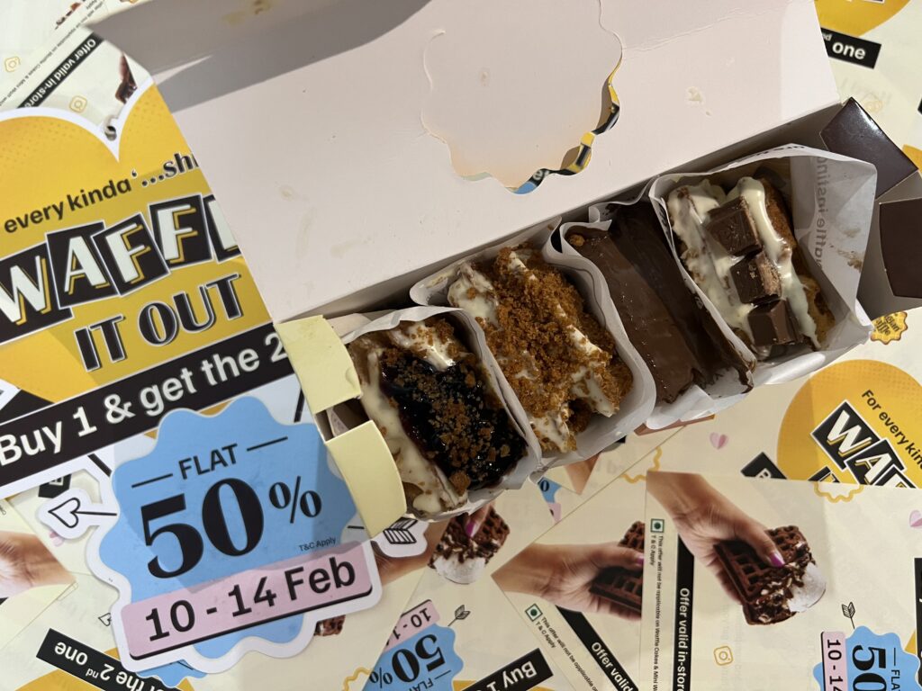 Belgian Waffles : Mini Waffles, Major Happiness - Mini Waffle box - TheMemoryBites