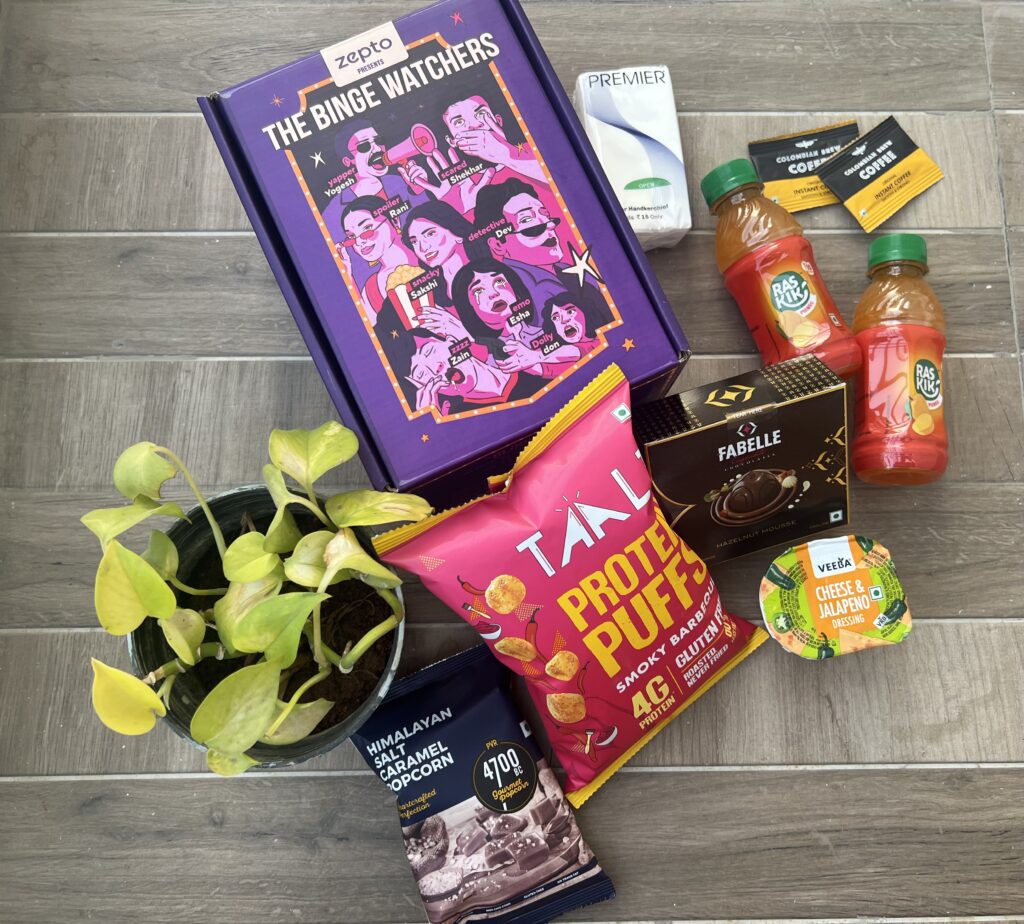 Zepto's Binge Watchers Box: Ultimate Comfort for Movie Lovers - Items - TheMemoryBites