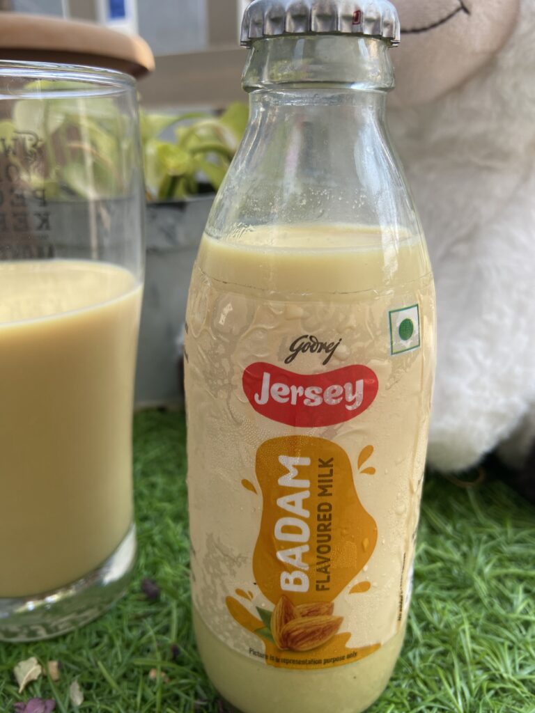 Almond Bliss in a Bottle: Godrej Jersey Badam Flavoured Milk🥛 - Milk Bottle - TheMemoryBites