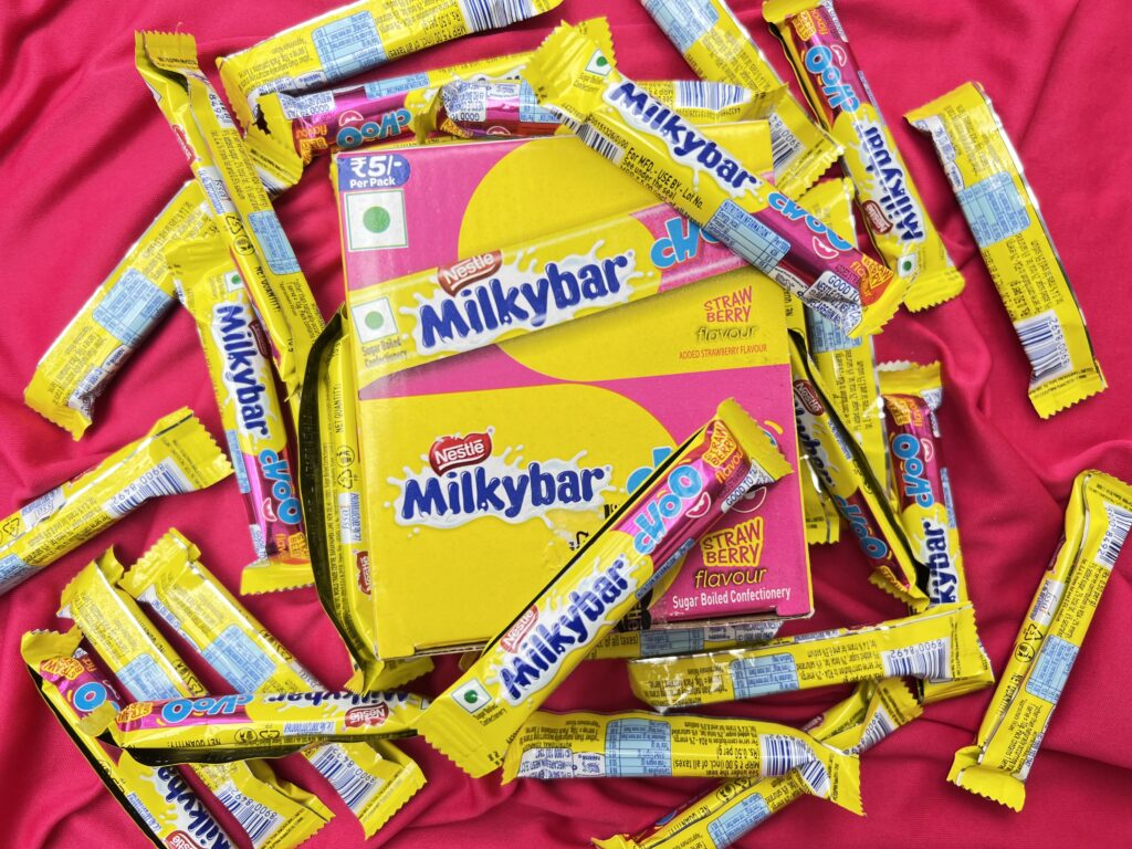 Milkybar Choo Strawberry: The Perfect Blend of Creamy and Fruity - Strawberry Choo Box Open - TheMemoryBites